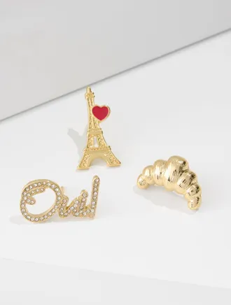 Talbots Perfectly Paris Pin Set - Multi / Gold - 001 Talbots