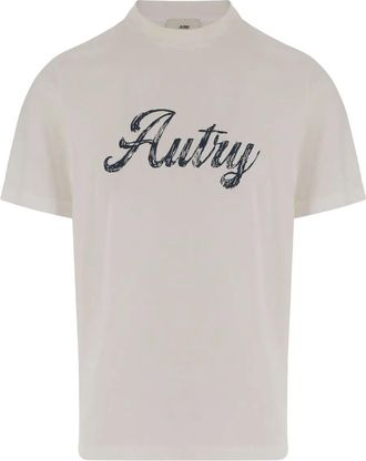 Autry T-shirt in cotone con logo - Toni neutri