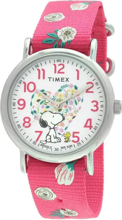 Timex X Peanuts Weekender Floral Quartz White Dial Ladies Watch TW2W83100JT