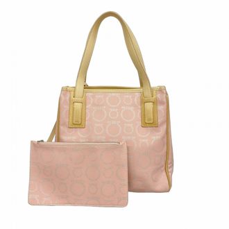 Ferragamo Light Brown Pink Pvc Pouch Tote Bag (Pre-Owned)