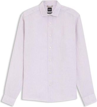 BOSS Regular-fit shirt in washed linen