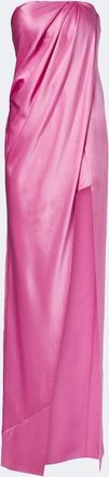 The Sei Draped strapless silk satin gown