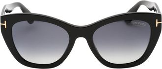 Tom Ford Cara Smoke gepolariseerde lens glanzende zwarte zonnebril