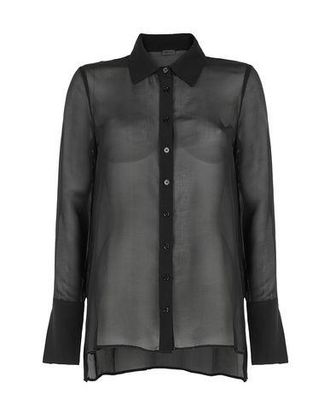 8 by YOOX SILK CHIFFON L/SLEEVE CHEMISIER