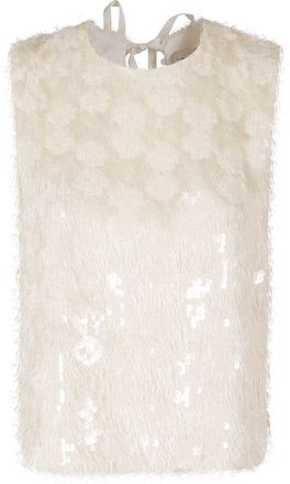 Semicouture Butter Sequined Sleeveless Tank Top