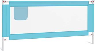 vidaXL Barandilla De Seguridad Cama De Ni&ntilde;o Azul Tela 200x25 Cm Vidaxl