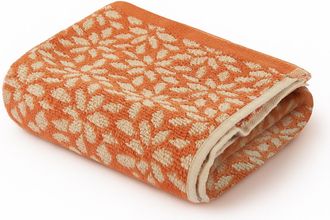 KASANOVA Asciugamano viso 50x100 cm fiori arancione in cotone