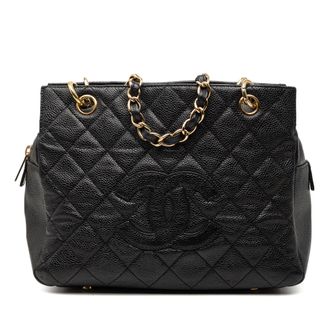 Chanel Tweed handschoen Tijdloos Tote in Kleine Caviar
