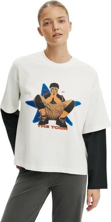 Cotton On Womens Lcn Double Oversized Graphic Tee in Billie Eilish On Tour at Nordstrom, Size Xx-Small