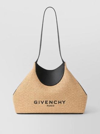 Givenchy facet small raffia tote bag