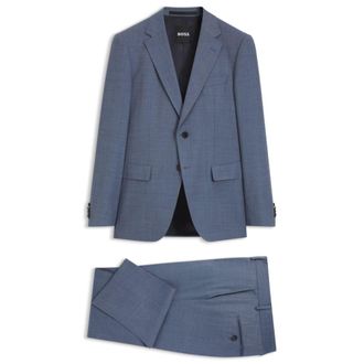 BOSS Two-piece slim-fit suit in patterned stretch wool