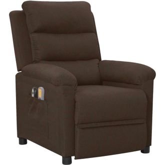 vidaXL Sill&oacute;n De Masaje El&eacute;ctrico Tela Marr&oacute;n Oscuro Vidaxl