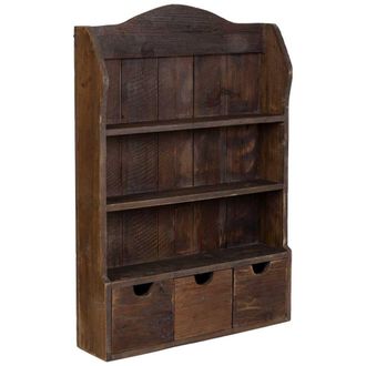 Wanderlust Deco Estanter&iacute;a de madera con 3 cajones y 2 baldas marr&oacute;n 60x15x87h cm