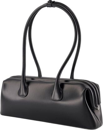 Osoi Womens Boat Wide Shoulder Bag - Osoi Leather Black Cowhide Shoulder-Hobo-Bags