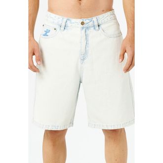 Rip Curl Liquid Trips Denim Shorts in Light Acid Blue at Nordstrom, Size 38