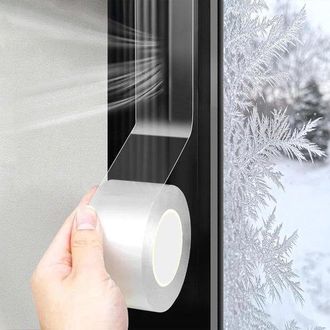 No Brand Cinta De Sellado Autoadhesiva Transparente Para Puertas Y Ventanas, Resistente A La Intemperie, Al Viento, Al Polvo Y Al Aislamiento T&eacute;rmico, 3 Cm X 5