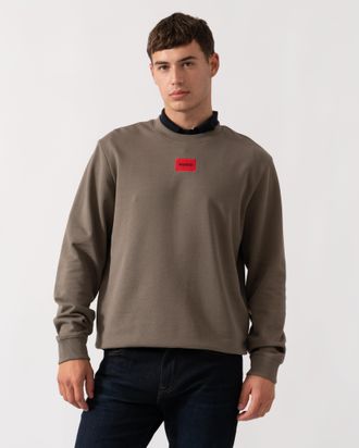 HUGO BOSS Mens Diragol212 Sweatshirt in Grey Cotton - Size Medium