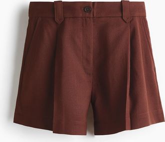 H&M Shorts mit Falten - Rostbraun