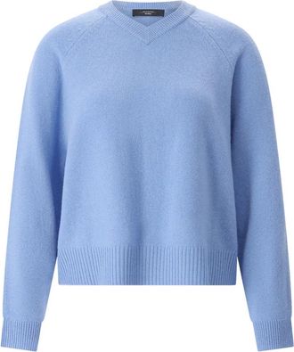 Max Mara Rondgebreide trui - Dames - Cashmere truien - Blauw - L - Kasjmier - Truien & Vesten