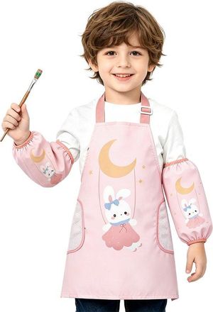 OEM Delantal Infantil, Delantal Infantil Impermeable Y Ajustable Con Mangas, Hornear, Pintar, Jardiner&iacute;a Y Otras Actividades Escolares