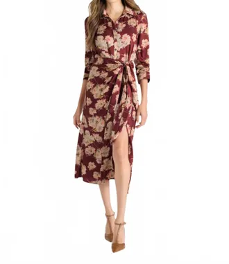 Cinq &agrave; Sept Mae Bouquet Jacey Dress In Wineberry Multi