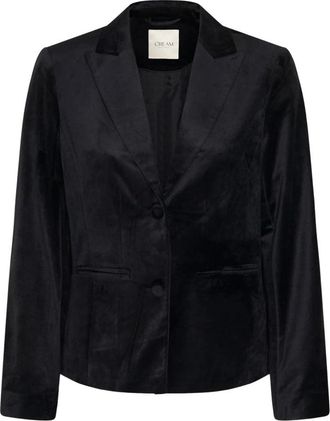 Cream Meliora Velour Blazer - Dames - Blazers - Zwart - XL - Leer - Jassen