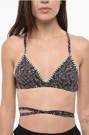 Isabel Marant Triangle Bikini Top with Floral Motif size 38