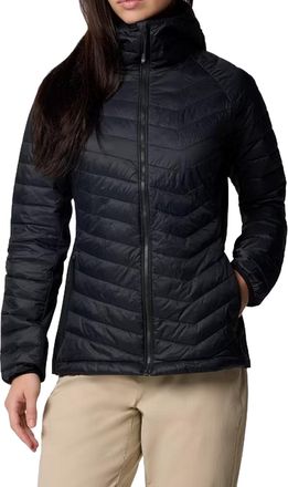 Columbia Womens Hybrid Padded Jacket with Hood Powder Pass II 2126122 - Black - Size X-Large