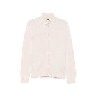 Zanone Ribbed-knit High-neck Wool Cardigan