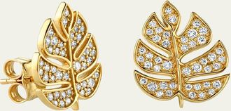 Sydney Evan Medium Monstera Leaf Stud Earrings