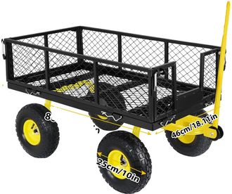 OEM Carro De Jard&iacute;n, Construcci&oacute;n Robusta, Movilidad Todoterreno, Negro