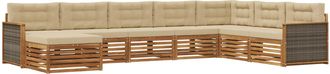 vidaXL Conjunto De Sof&aacute;s De Exterior 8 Uds. Natural Y Beige Vidaxl