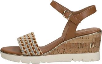 Tamaris Sandalen Hak - Dames - Sleehakken - Bruin - 41 EU - Schoenen