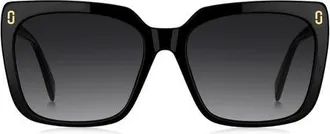 Marc Jacobs 56mm Gradient Square Sunglasses in Black/dark Grey Sf at Nordstrom
