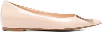 Roberto Festa Milano Square Detail Pointed-Toe Slip-On - Dames - Ballerinas - Beige - 37 1/2 EU - Schoenen
