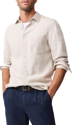 Rodd & Gunn Coromandel Button-Up Linen Shirt in Oatmeal at Nordstrom, Size Xxx-Large