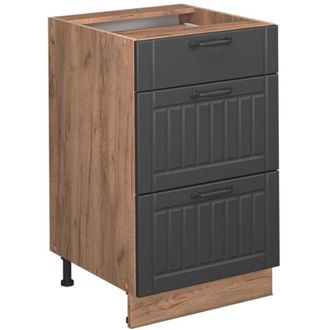 Vicco Mueble Bajo De Cocina Fame-line, Gris Oscuro, 50 Cm, Et M&aacute;rmol, Vicco