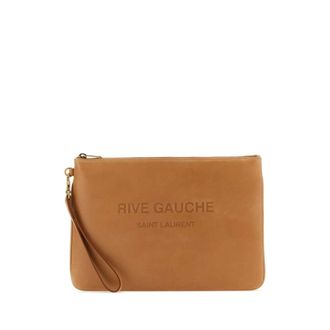 Saint Laurent Camel Leather Clutch