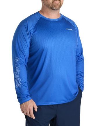Columbia Big & Tall PFG Super Terminal Tackle Fish Fade Long-Sleeve T-Shirt in Vivid Blue at Nordstrom, Size 2X Big