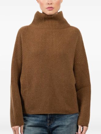 Dusan Batwing roll-neck ribbed sweater - Brown