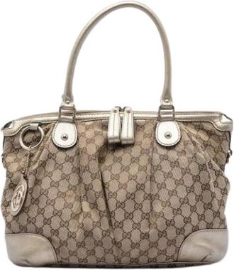 Gucci Pre-owned Handbags, female, Beige, Size: ONE SIZE Pre-owned Vintage Satchel