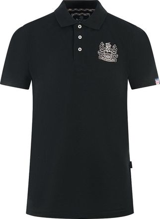 Aquascutum Branded Sleeve Black Polo Shirt