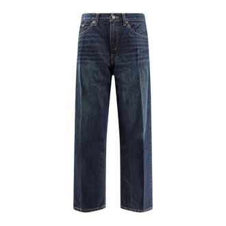 Re/Done Straight Jeans, female, Blue, Size: W28 Denim Jeans Relaxed Fit Button Closure