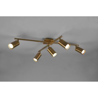 Trio L&aacute;mpara De Techo Con 5 Focos Orientables Marley Lat&oacute;n Envejecido Lighting