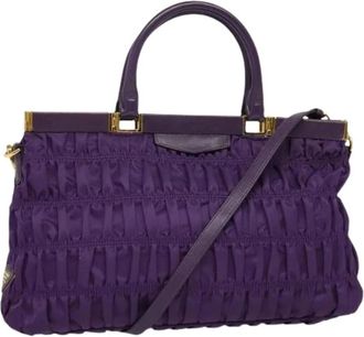 Prada Pre-owned Nylon handbags - Dames - Vintage Handtas - Paars - ONE Size - Nylon - Vintage