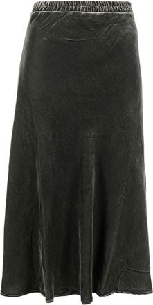 Gold Hawk Velvet Long Skirt