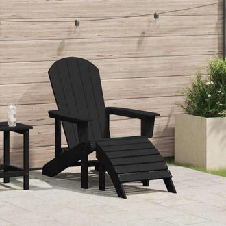 vidaXL Silla Adirondack Con Coj&iacute;n Negro 74 X 82 X 92cm Pl&aacute;stico Vidaxl