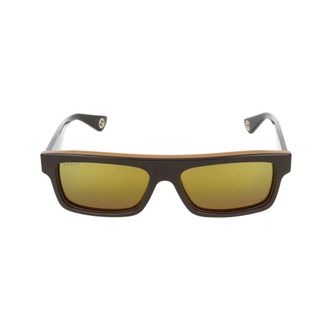 Gucci Sunglasses, male, Brown, Size: 57 MM Brown Gold Sunglasses Stylish Model