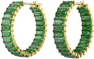 Swarovski Unisex Matrix Creolen Groen Goudkleurig 5658651 - unisex - Oorbellen - Geel - ONE Size - Accessoires