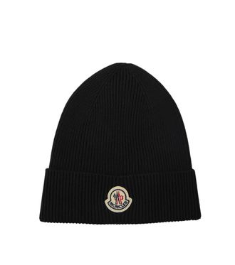 Moncler Black Logo Beanie Cap